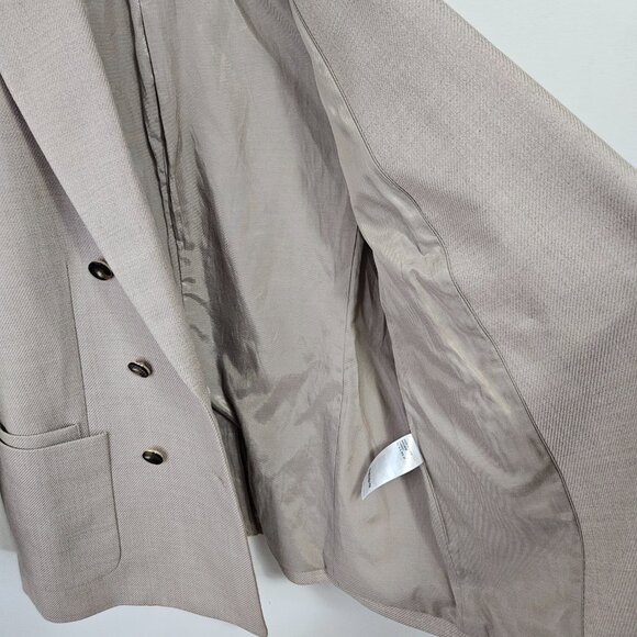 SOLD REISS Harriet Double Breasted Wool Blazer Sz 8 Beige Cream - Picture 11 of 13